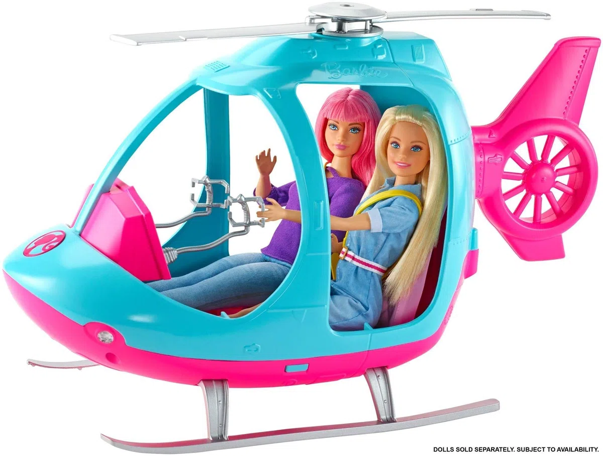 Barbie L'Elicottero per Bambole Rosa e Azzurro con Elica Che Gira Giocattolo 3+ Anni FWY29
