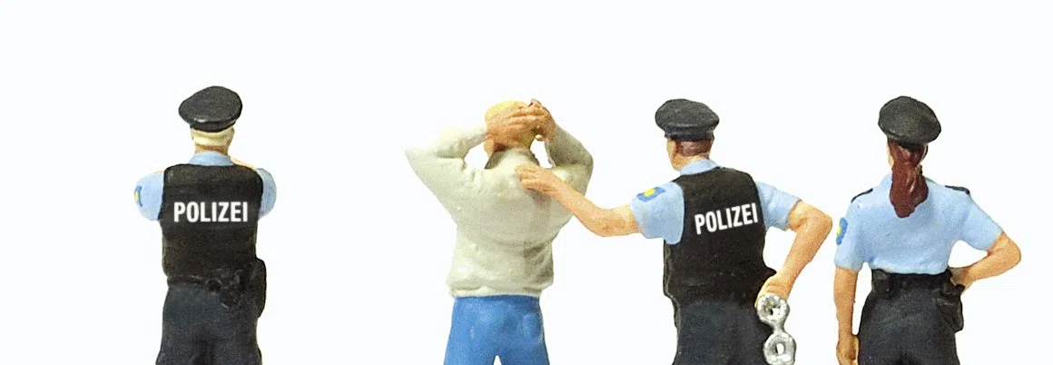 Preiser 1/87 Model Railway Arresto Tre per Cops