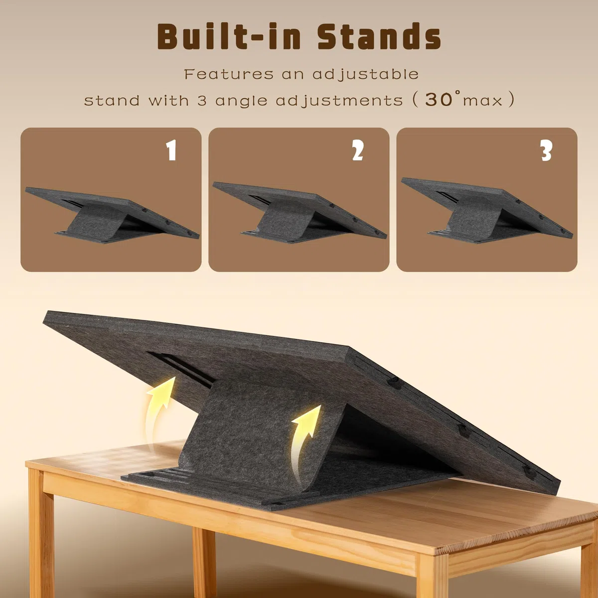 Tektalk Tavolo puzzle pieghevole con coperchio, 3 angoli di inclinazione, in feltro leggero e portatile, con 6 cassetti di classificazione, per fino a 2000 pezzi, grigio scuro