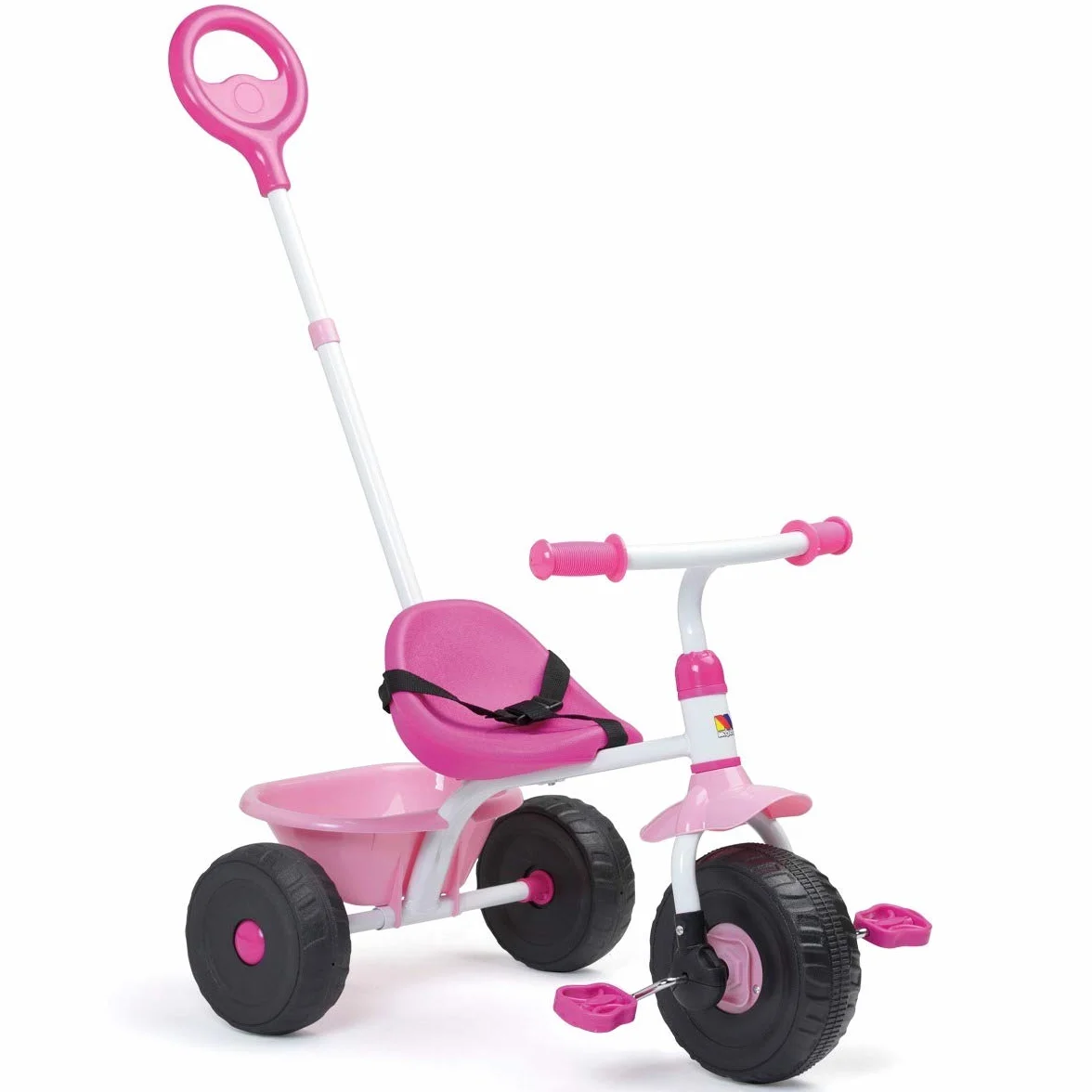 MOLTO Triciclo per bambini MOLTO Urban Trike 3 in 1 Rosa - sicuro, versatile e regolabile, con frizione di bloccaggio delle ruote, manico regolabile e cintura di sicurezza - leggero e resistente