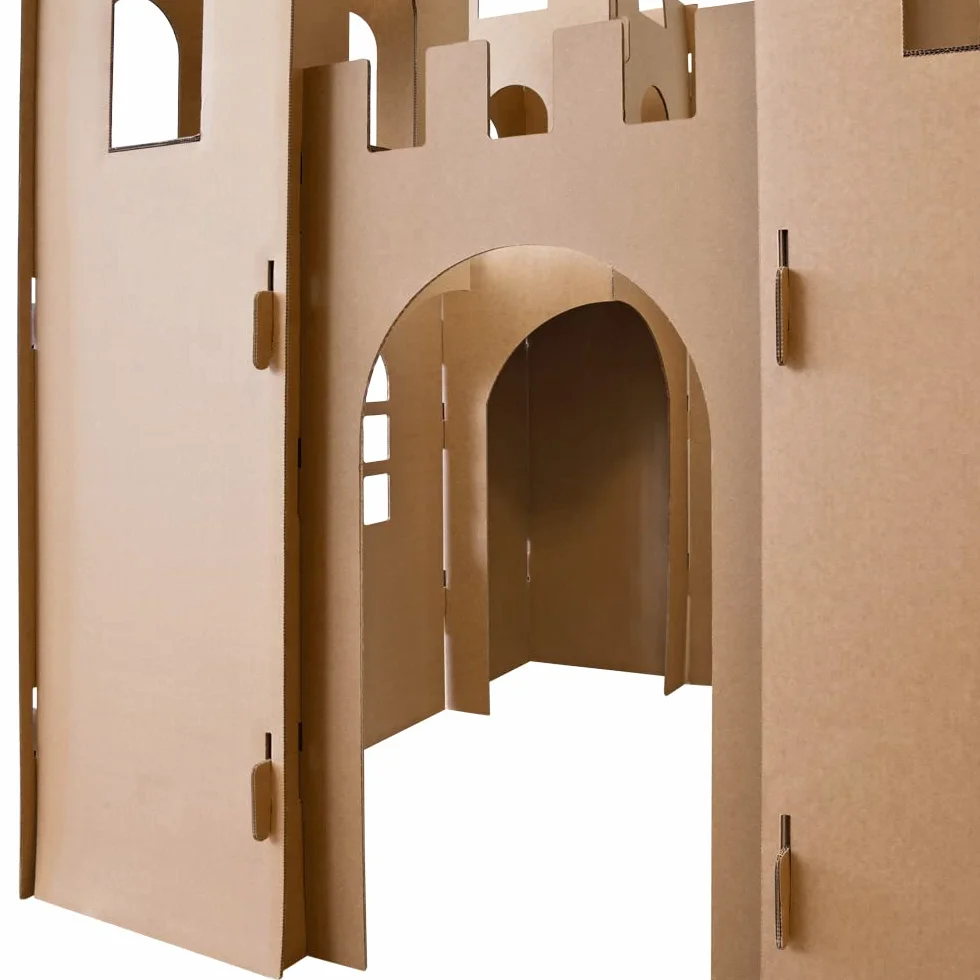 Kingpower Casetta per Bambini Castello del Cavaliere Gioca Castello Artigianato Scatola Castello Casa di Cartone, Modello:Il Castello dei Cavalieri 01