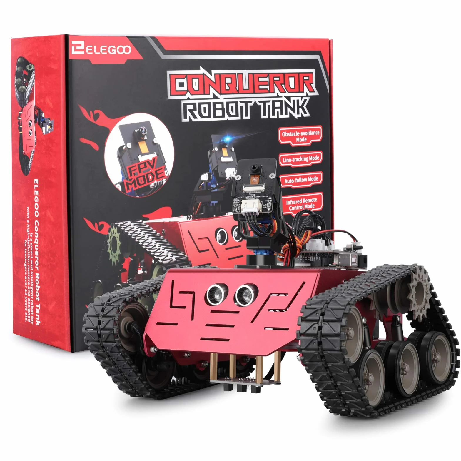 ELEGOO Robot Bambini Carro Armato Robotico Kit Programmabile Compatibile con Arduino, Robot Giocattolo Intelligente per Bambini 8+, Tracciamento Lineare, Modalità FPV, Kit Costruzione Educativo STEM