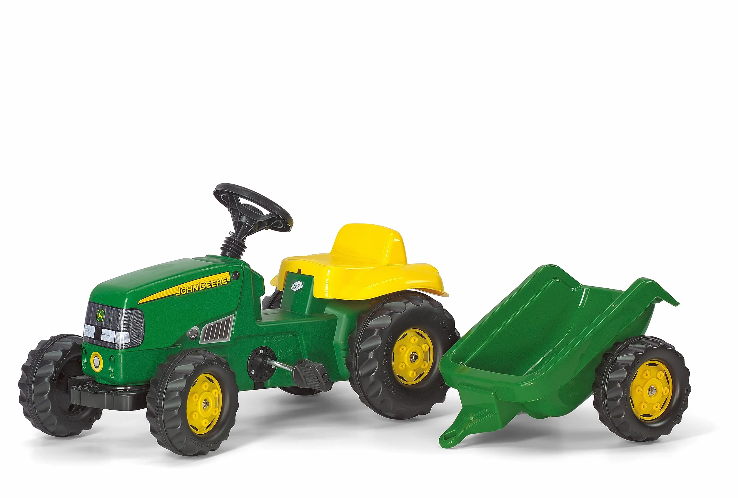 Rolly Toys 012190 rollyKid John Deere z przyczepą, zielony, 134x52x47 cm