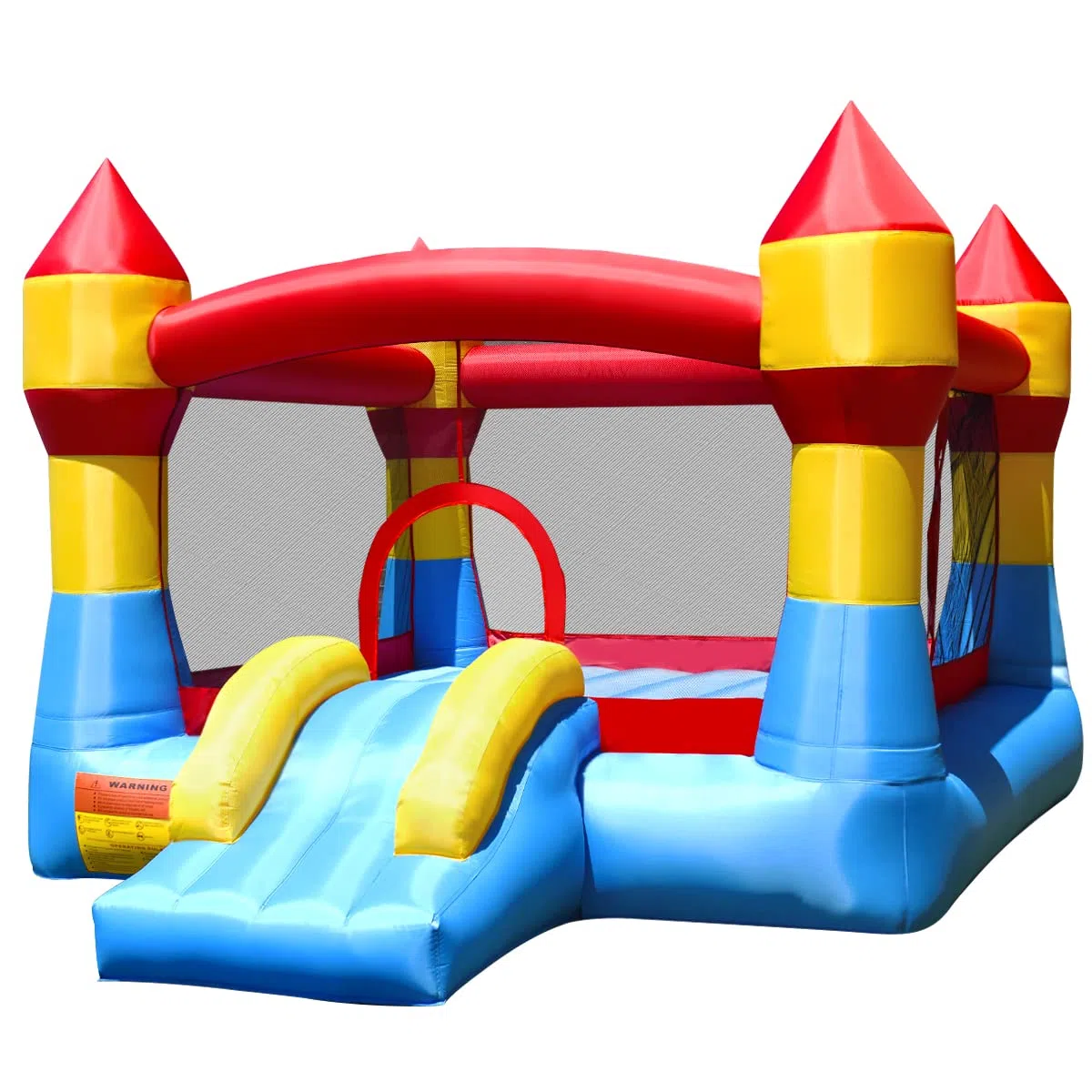 COSTWAY Castello Gonfiabile Castello di Gioco con Scivolo per Bambini da Esterno Giardino (370X280X230cm)