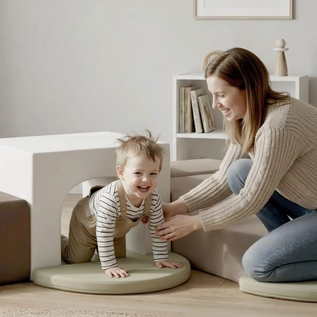 BanaSuper Blocchi di Arrampicata in Schiuma per Bambini, Percorso Ostacoli Psicomotricità Montessori (Grigio)