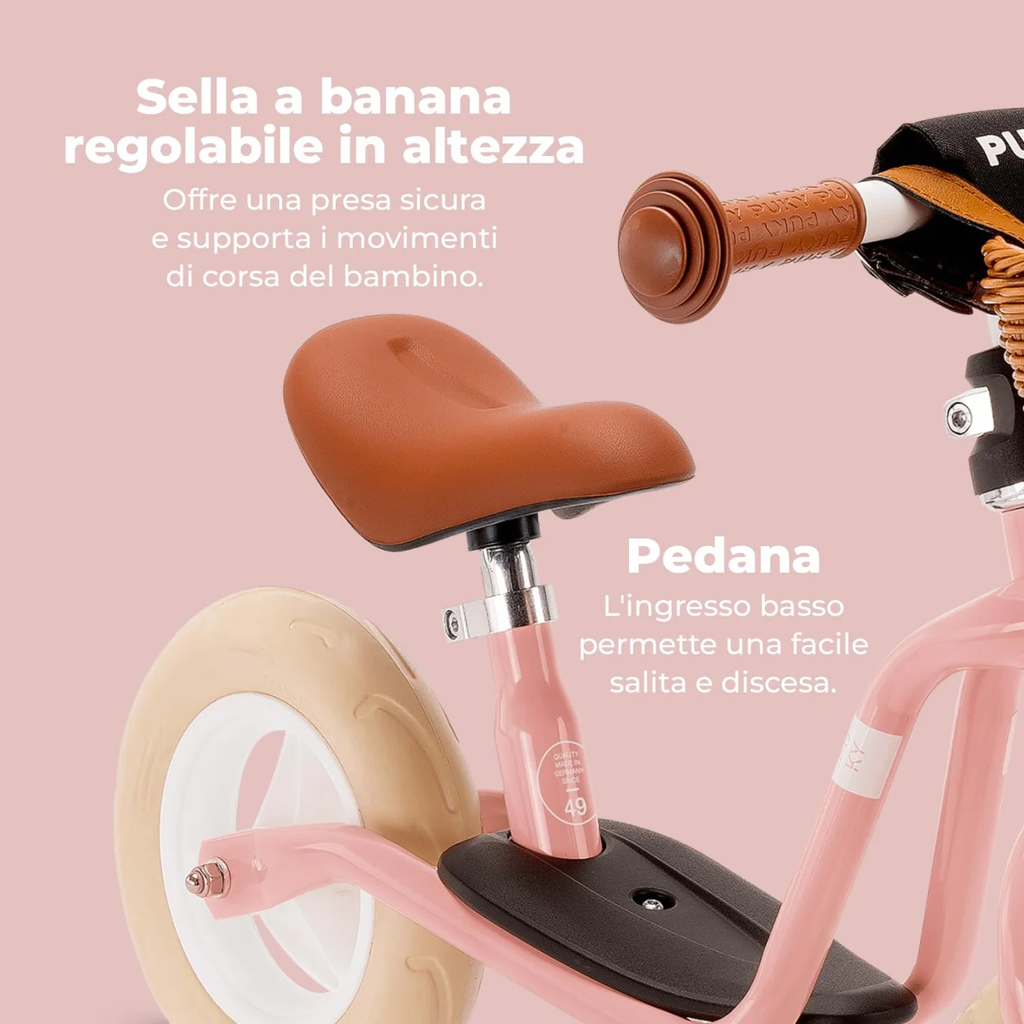 PUKY LR M CLASSIC | Bici senza pedali 2 anni | Bicicletta senza pedali | Balance Bike 2 anni | Bici senza pedale con cestino e manopole sicurezza | Manubrio e sella regolabili