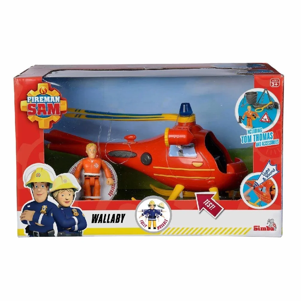 Sam il Pompiere Elicottero Wallaby 15 cm z światłem i dźwiękiem dla dzieci 3+
