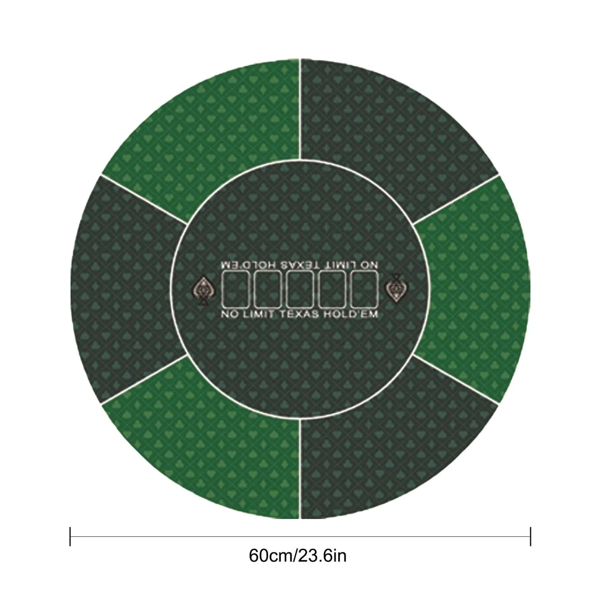 Tappetino da poker antiscivolo, 58,4 x 58,4 cm, rotondo, per Texas Holdem – tavolo da poker portatile, impermeabile, pieghevole, verde, per giochi di carte ovunque