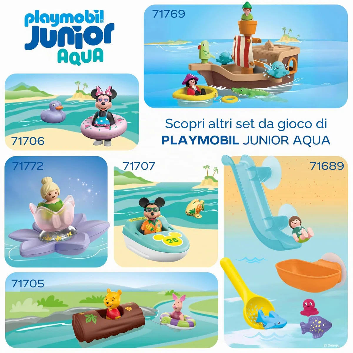 PLAYMOBIL Junior & Disney Peter Pans Pirate Ship, Giocattolo sostenibile da 1 anno in su, Regalo per i più piccoli, Promuove le abilità motorie e il gioco di ruolo, Nave pirata con figurine