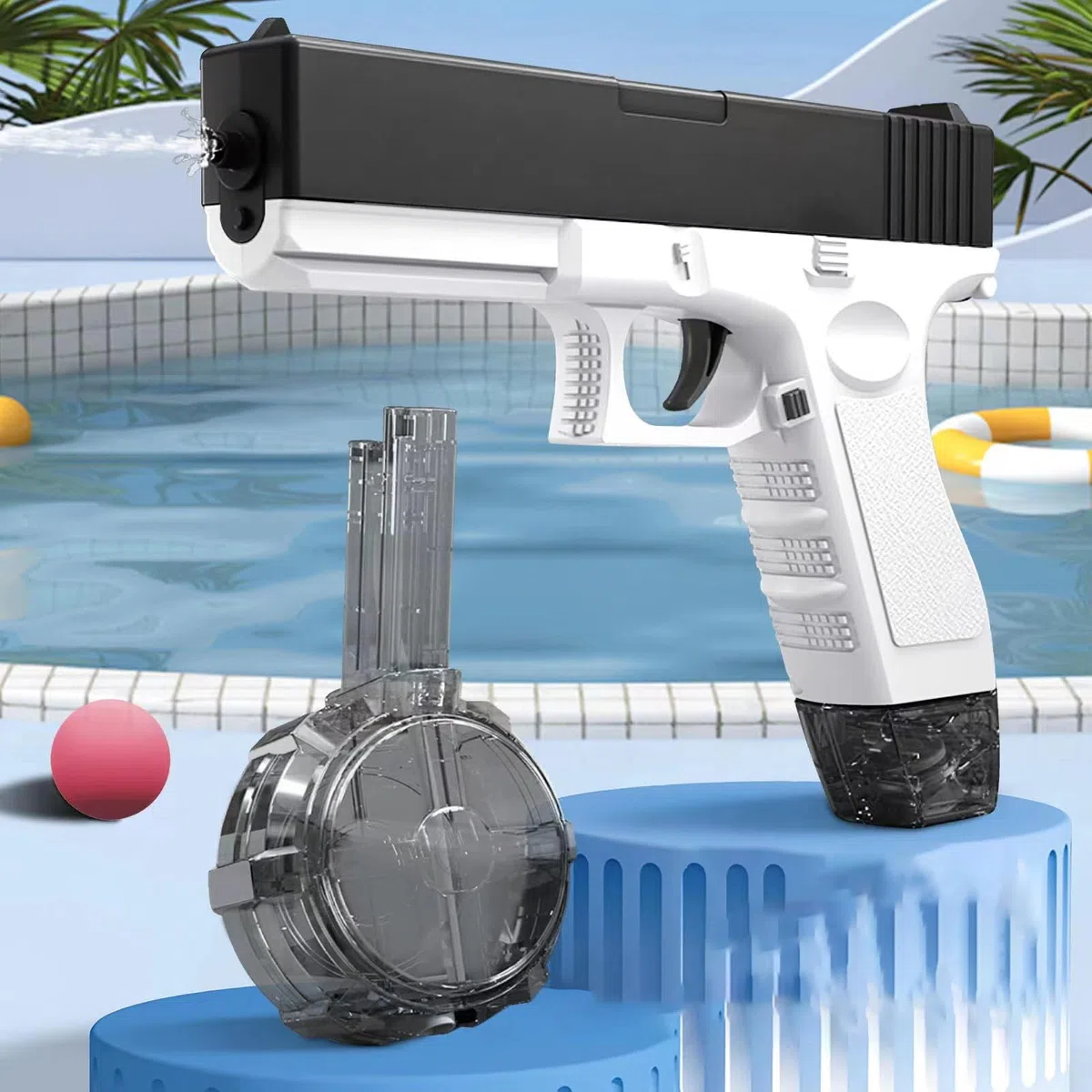 Pistola ad Acqua Elettrica,2 Pezzi Pistole ad Acqua per Bambini,Pistole ad Acqua Potenti a Lunga Distanza,Water Gun,Pistola ad Acqua Giocattolo,per Spiaggia,per Bambini e Adulti