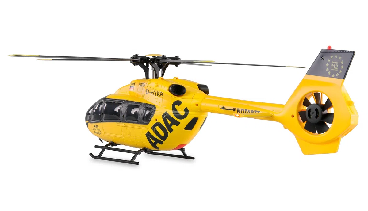 Amewi ADAC H145 - Elicottero Brushless a 6 canali 6G RTF telecomandato RC Heli modello licenza, giallo