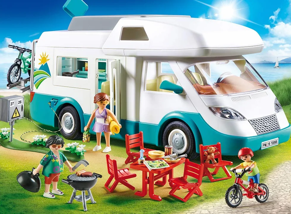 PLAYMOBIL Family Fun- Camper con Famiglia in Vacanza, dai 4 Anni, 70088, Multicolore