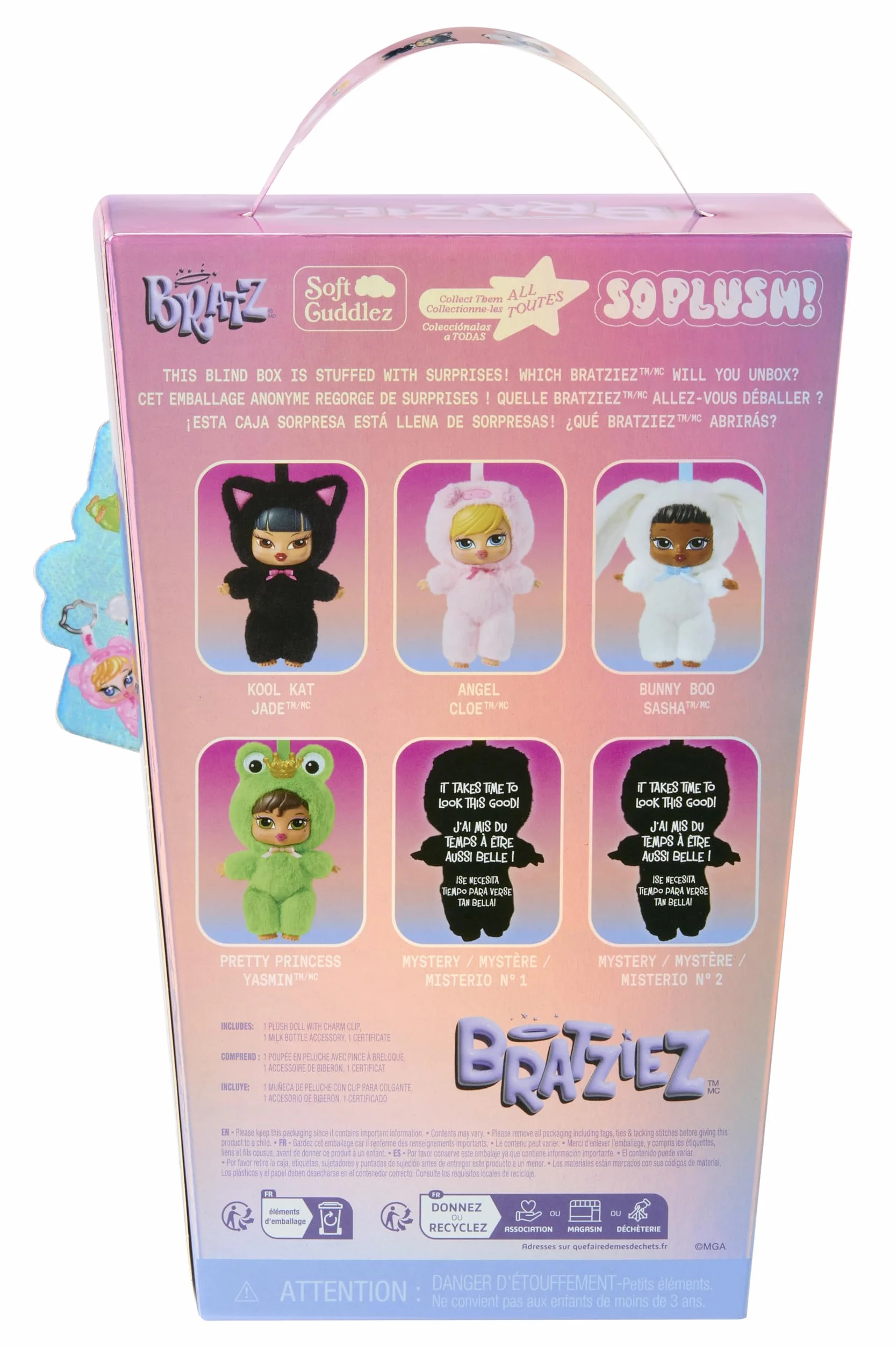 Bratz Bratziez Iconz Series Plush Blind Box - Include 1 figura a sorpresa, con Charm e Accessori, Personaggi da Collezione. Età 6+