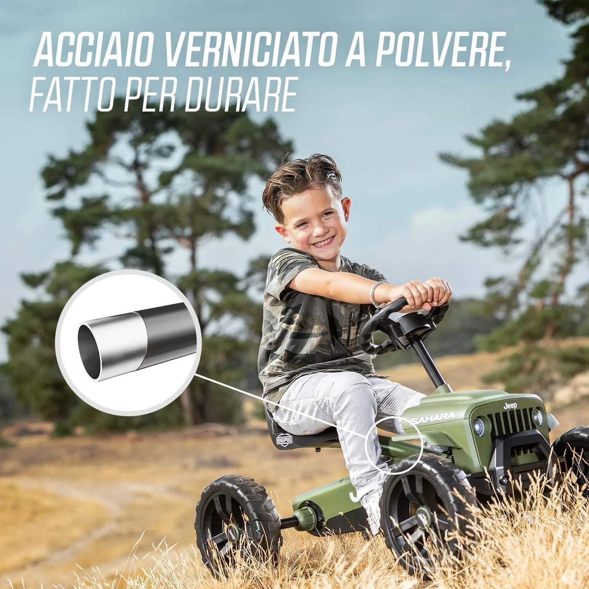 Berg Pedale-Gokart Buzzy Jeep Sahara dla Dzieci 2-5 lat, Zielony