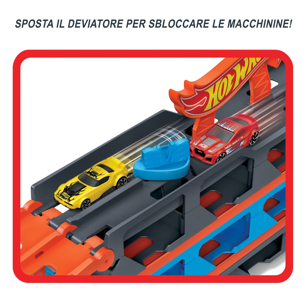 Hot Wheels Camion 2 in 1 Trasportatore e Pista GVG37 con 3 Macchinine, Giocattolo per Bambini 4+