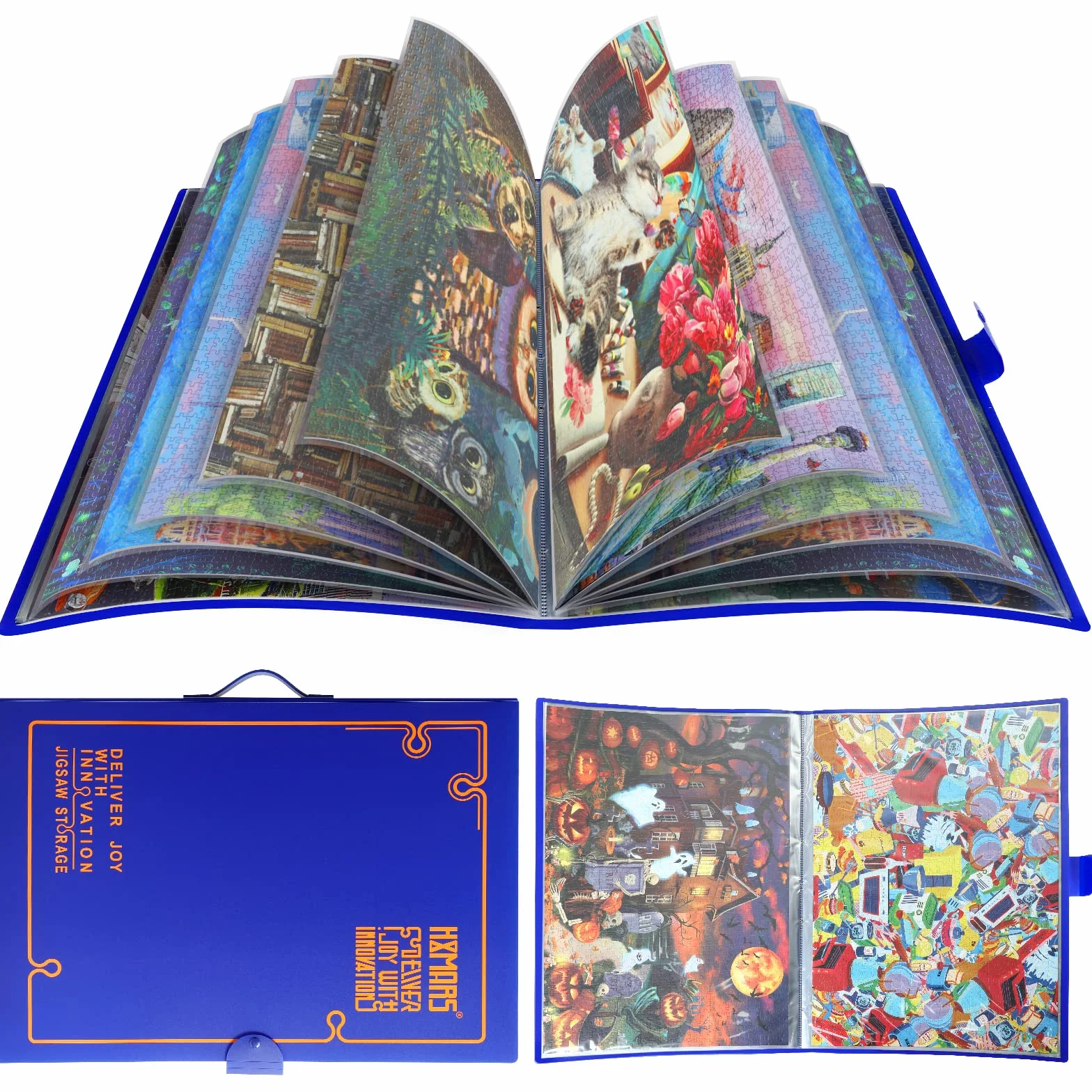 HXMARS Cartella per Puzzle da 1000 Pezzi: Organizer per Puzzle di Grande Capacità Portatile con 20 Tasche, Accessorio Puzzle Antipolvere e Protettivo
