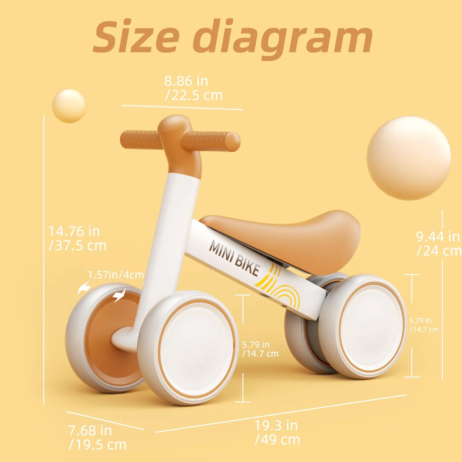 KORIMEFA Bicicletta Senza Pedali per 1 Anni Bicicletta Equilibrio per Bambini 12-24 Mesi Baby Walkers Regalo per ragazzi e ragazze Giochi Bambini Prima Bici Regalo