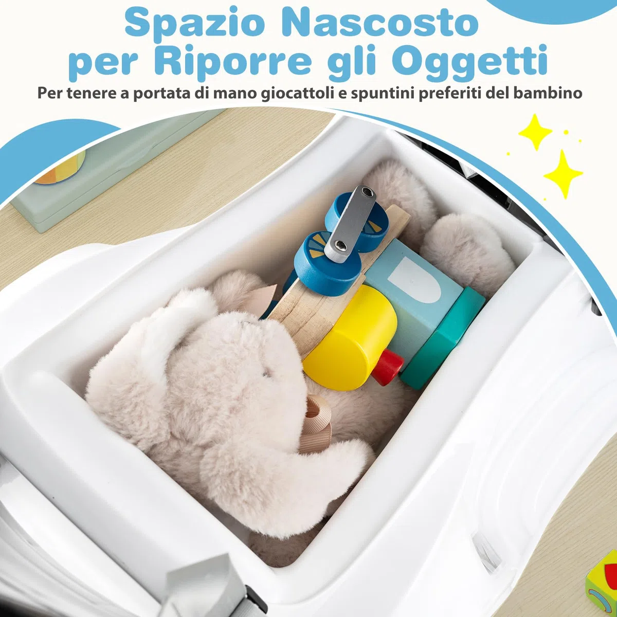 COSTWAY 3 in 1 Auto a Spinta Macchinina da Passeggio per Bambini 1+ Anni Bianco