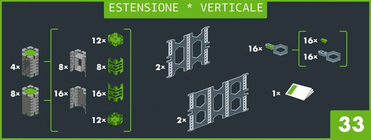 Ravensburger - GraviTrax Pro Extension Vertical: Aumenta l’altezza, Estensione pista biglie 108 pezzi, Gioco STEM 8+ anni e adulti, Non giocabile da solo, Compatibile con tutti i GraviTrax