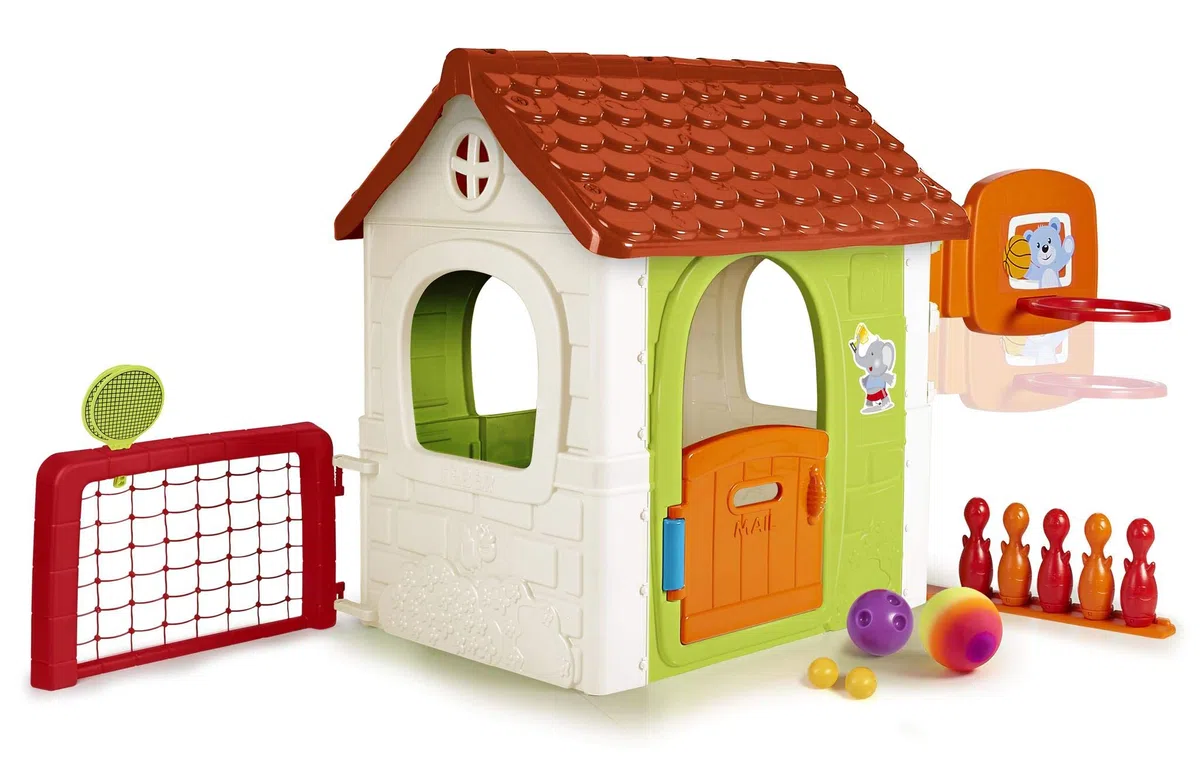 FebER Casetta Activity House 6 in 1 con Giochi Incorporati per Bambini Multicolore