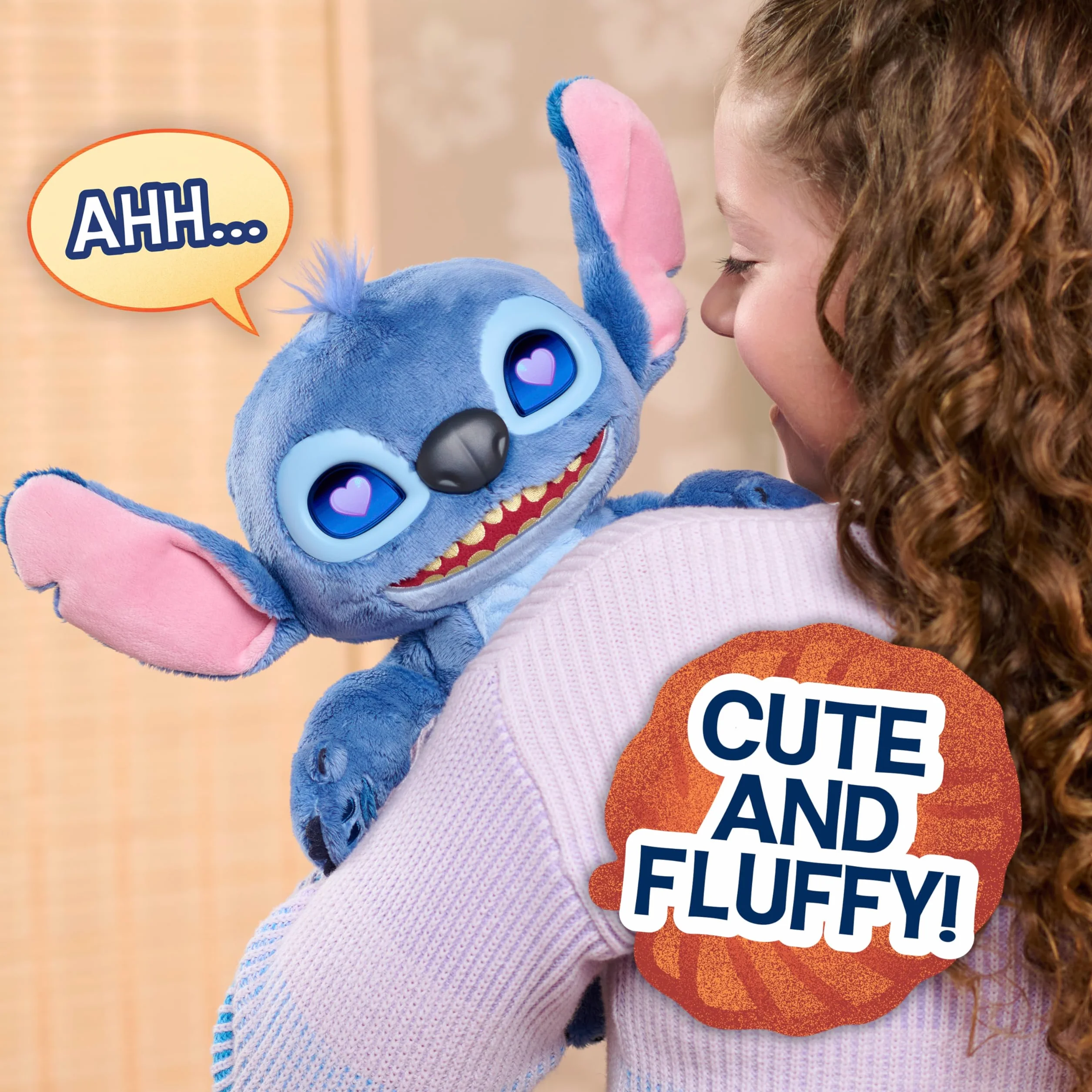 Disney Stitch Many Moods Peluche Interattivo 34,3 cm 50+ Suoni Frasi Schermo LCD Espressivo Giocattolo Bambini 3+