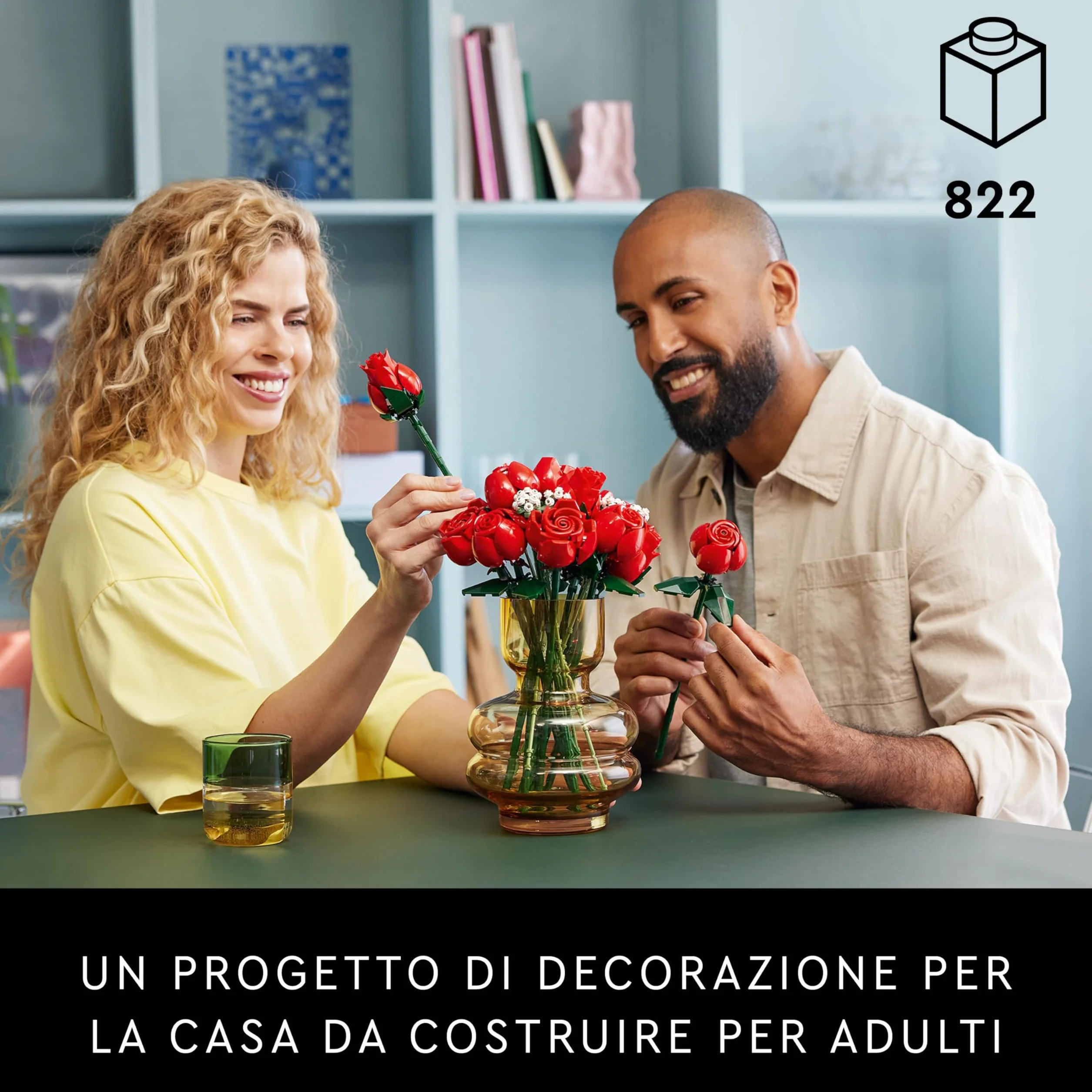 LEGO Botanicals Bouquet di Rose - Set di Fiori Finti con 12 Rose da Costruire - Hobby Creativi per Adulti - Decorazione per Casa Fai da Te - Idea Regalo per Donna o Uomo da Collezione - 10328