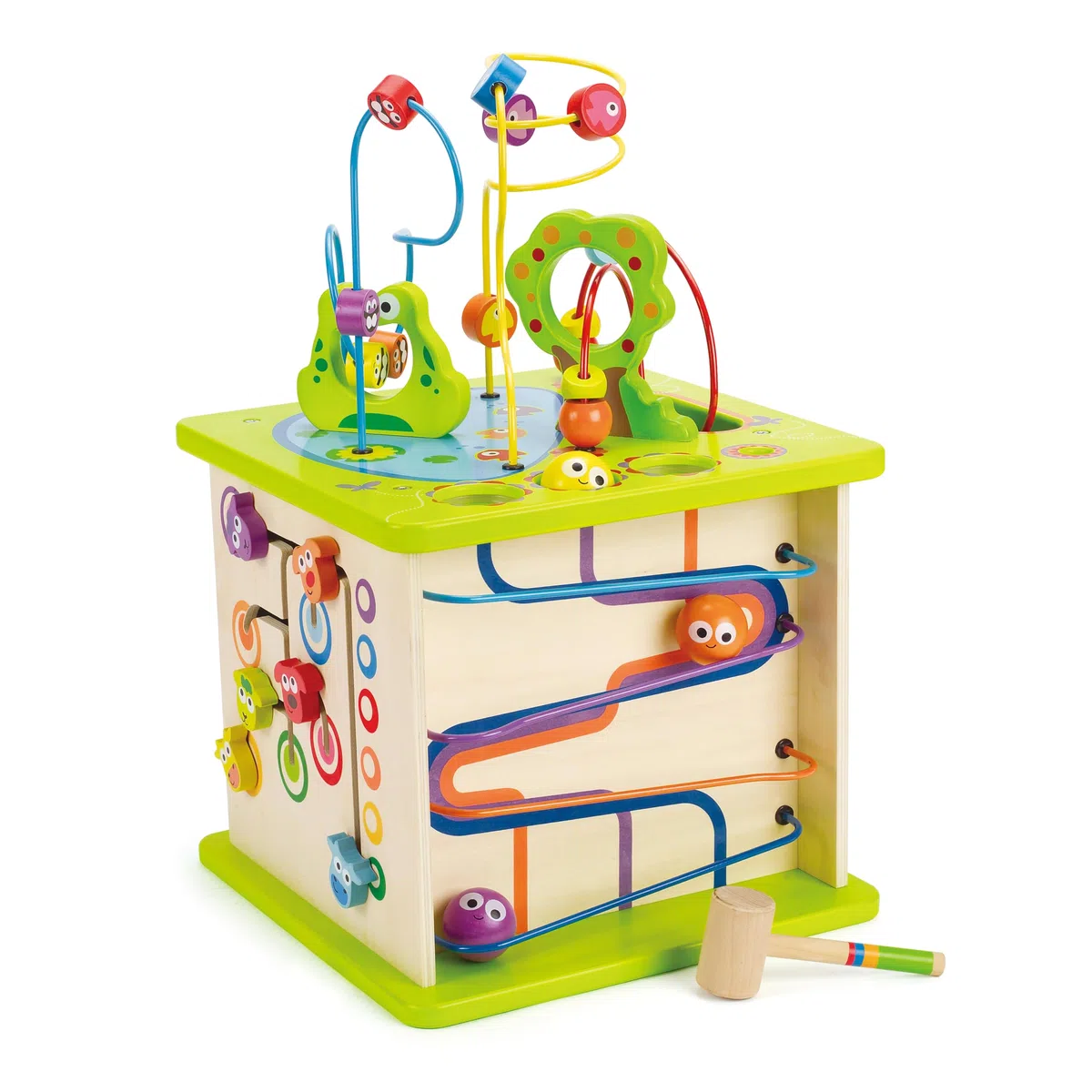 Hape Cubo Multiattività Legno Bambini Gioco Cinque Facce Attività
