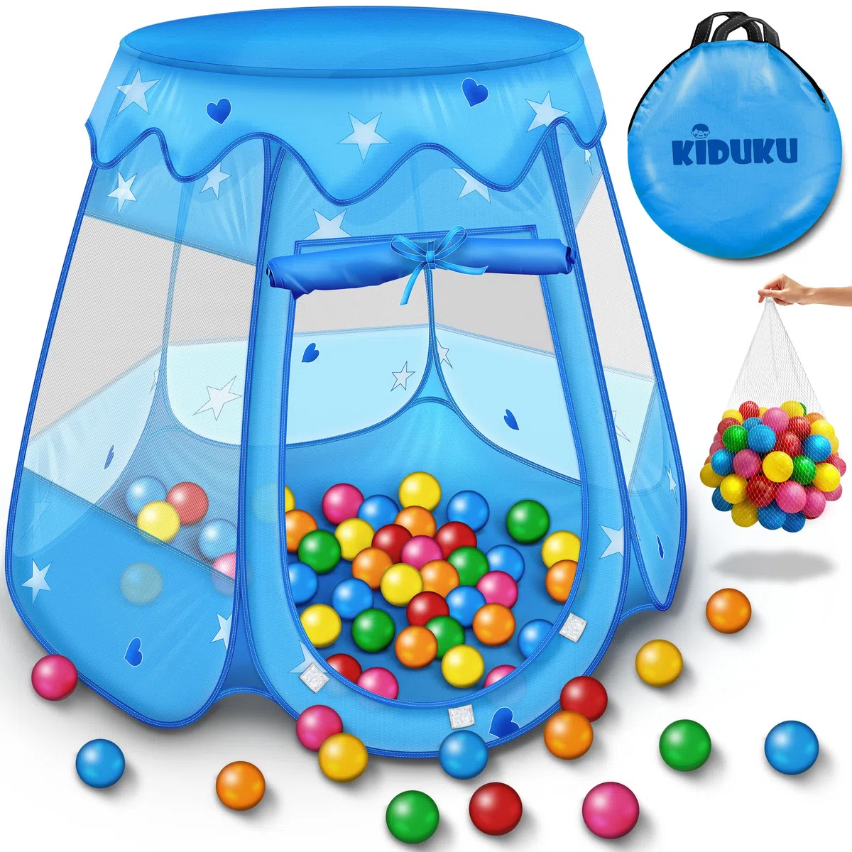KIDUKU Tenda da gioco per bambini pop up 100 palline borsa Blu