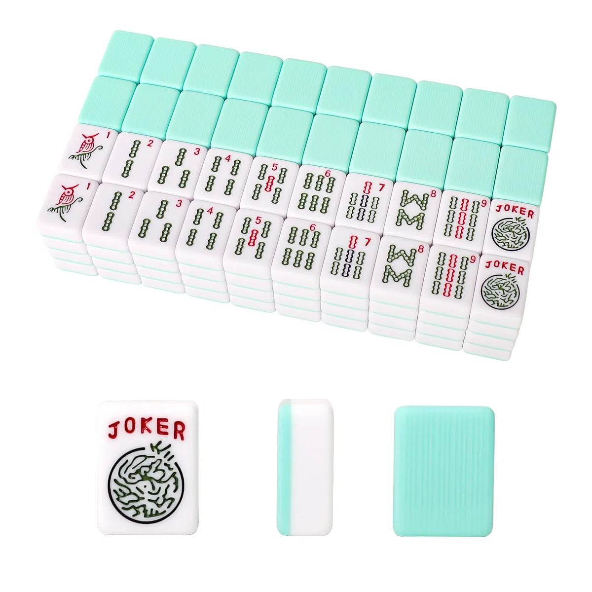 Set di piastrelle americane Mahjong, 166 piastrelle American Mah Jongg con colore blu (3 cm, solo piastrelle)