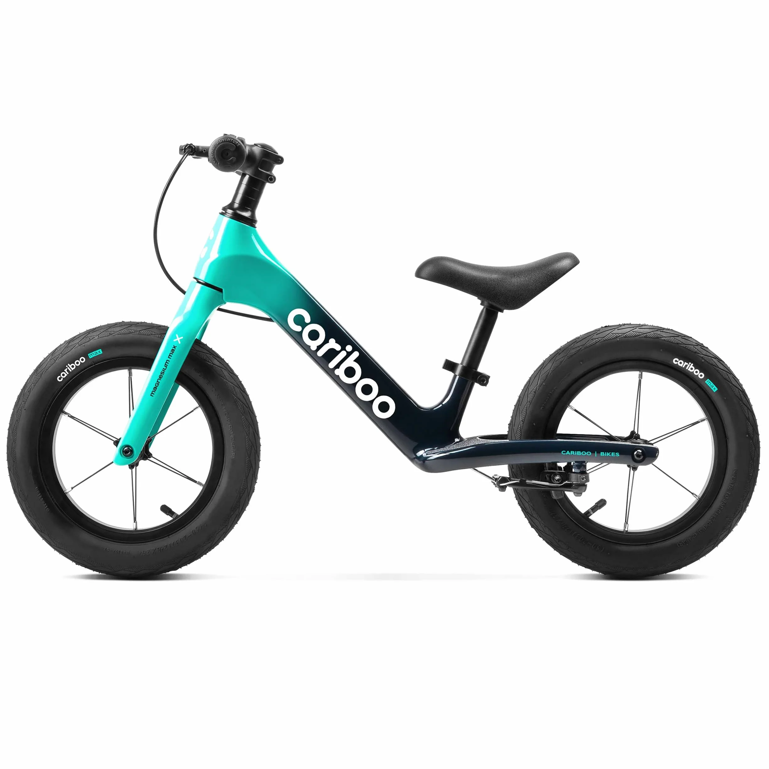 cariboo Bici Senza Pedali per Bambini da 2 anni - Ultraleggera 3,6 kg - Sella e Manubrio Regolabili - Telaio in Magnesio, Freno V-brake - Carico fino a 30 kg - Magnesium Max