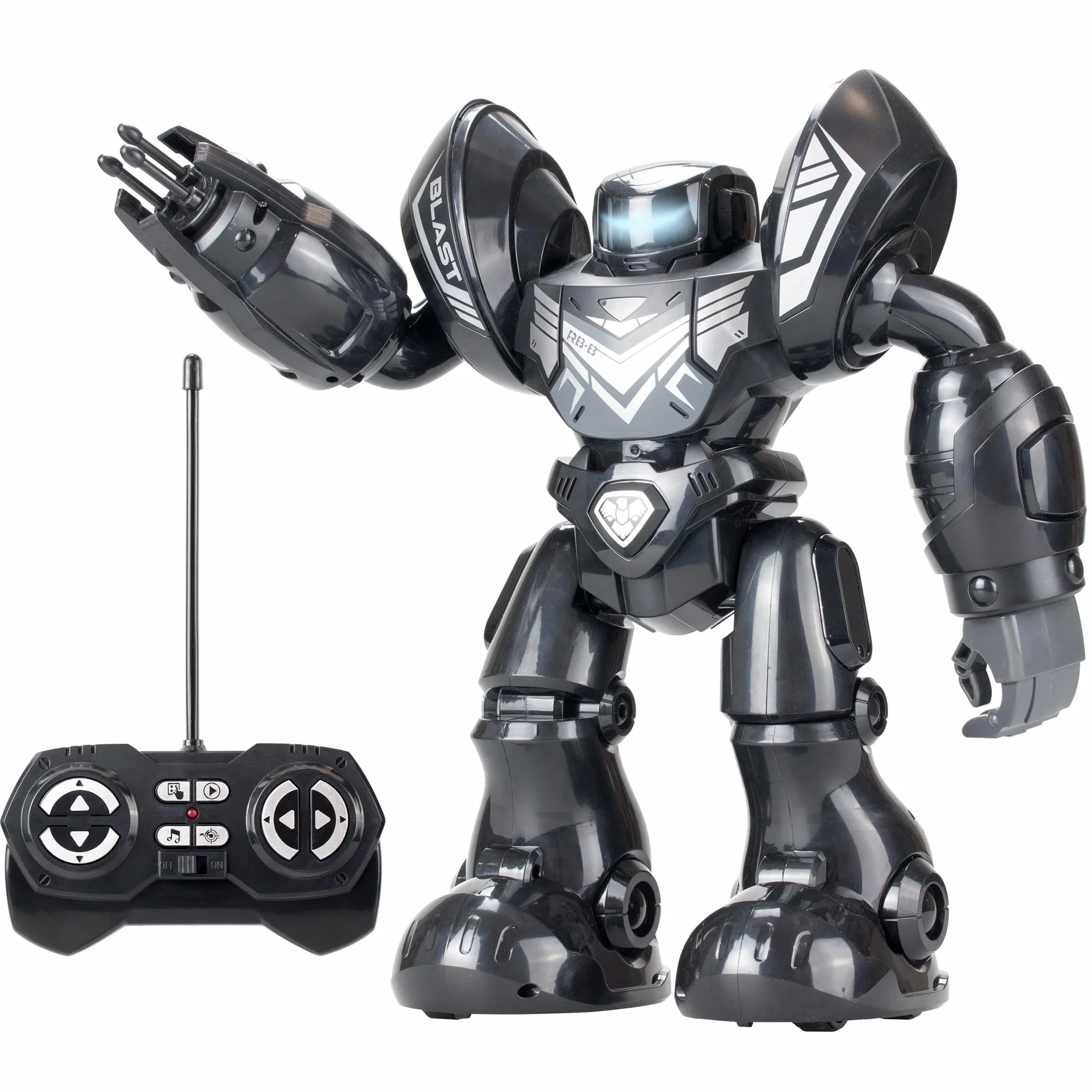 Silverlit YCOO Robo Blast Nero - Robot telecomandato - Funzione Tiro - Musica inclusa - Funzione danza -XXL Robot