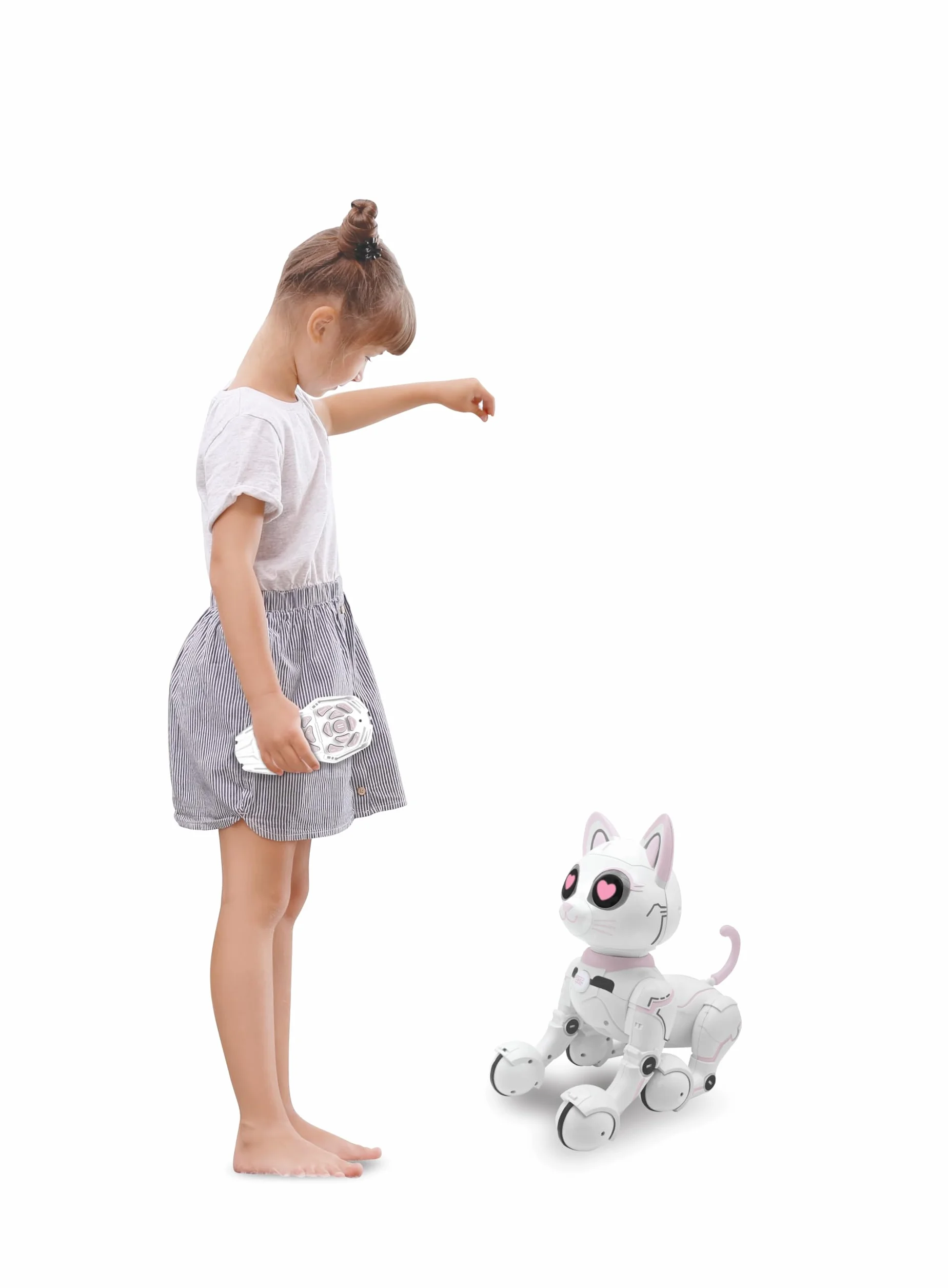 Lexibook - Power Kitty® - Gatto robot telecomandato, robot intelligente programmabile, luce, suono, bianco/rosa - KITTY01