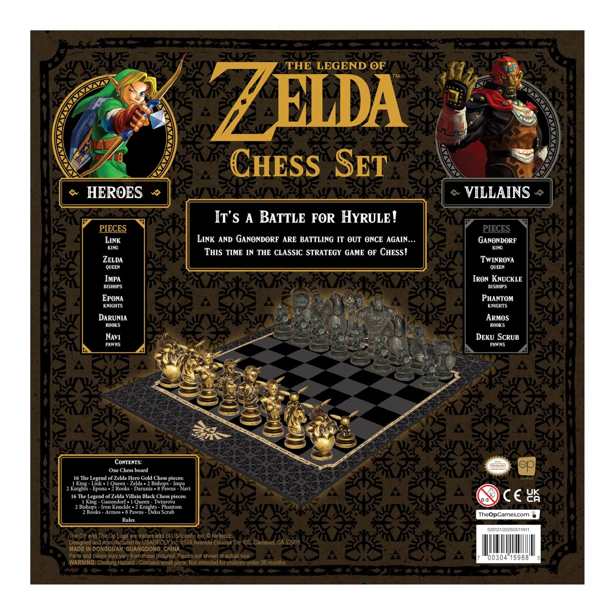 USAopoly The Legend of Zelda Collector's Chess Set – Gioco di Strategia – Per Fan di Zelda – 2 Giocatori | 60+ Minuti | Da 8 Anni in Su – Inglese
