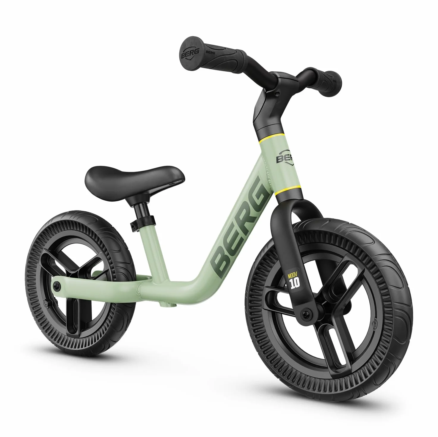 BERG MOOV 10 | Bici Senza Pedali per Bambini da 2 Anni | Ruote EVA Antiforatura da 10 Pollici | Sella e Manubrio Regolabili | Leggera ed Ergonomica | Facile da Trasportare
