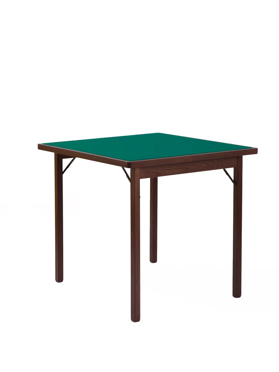 Karn Tavolo da Gioco Pieghevole Classic – Tavolo Carte Poker 80x80 in Legno Faggio Massello con Panno Verde – Salvaspazio Made in Italy