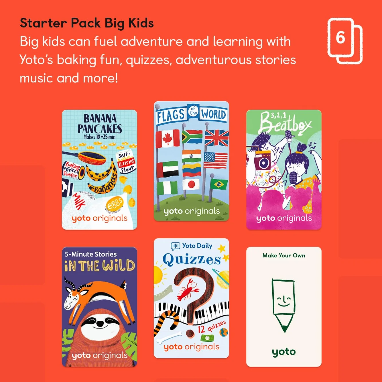 yoto Starter Pack per i grandi – 6 audiolibri in inglese, racconti musicali e storie interattive da ascoltare su yoto Player