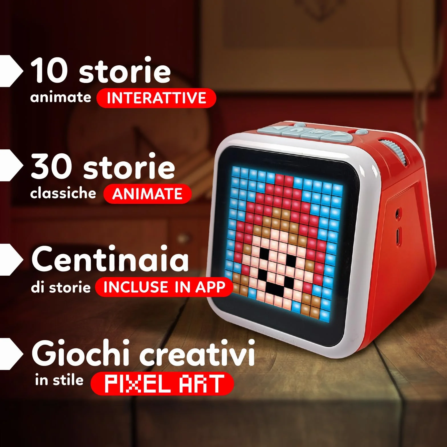 Clementoni Sapientino - Magico Raccontastorie per Bambini 3-8 Anni, con 40 Storie Illustrate in Pixel Art Interattive e Personalizzabili, 3 Modalità di Gioco e 2+ Ore di Racconti Scaricabili, 17729