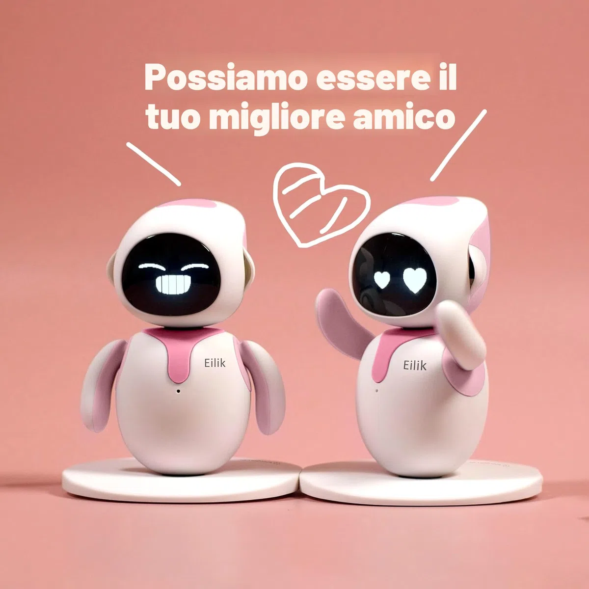 Eilik Rosa – Adorabile Robot Interattivo: Smart Gadget per la Casa o la Scrivania con Emozioni Realistiche e Aggiornamenti Costanti, Idea Regalo per Adulti e Bimbi, Robo-Pet per Ragazzi e Ragazze