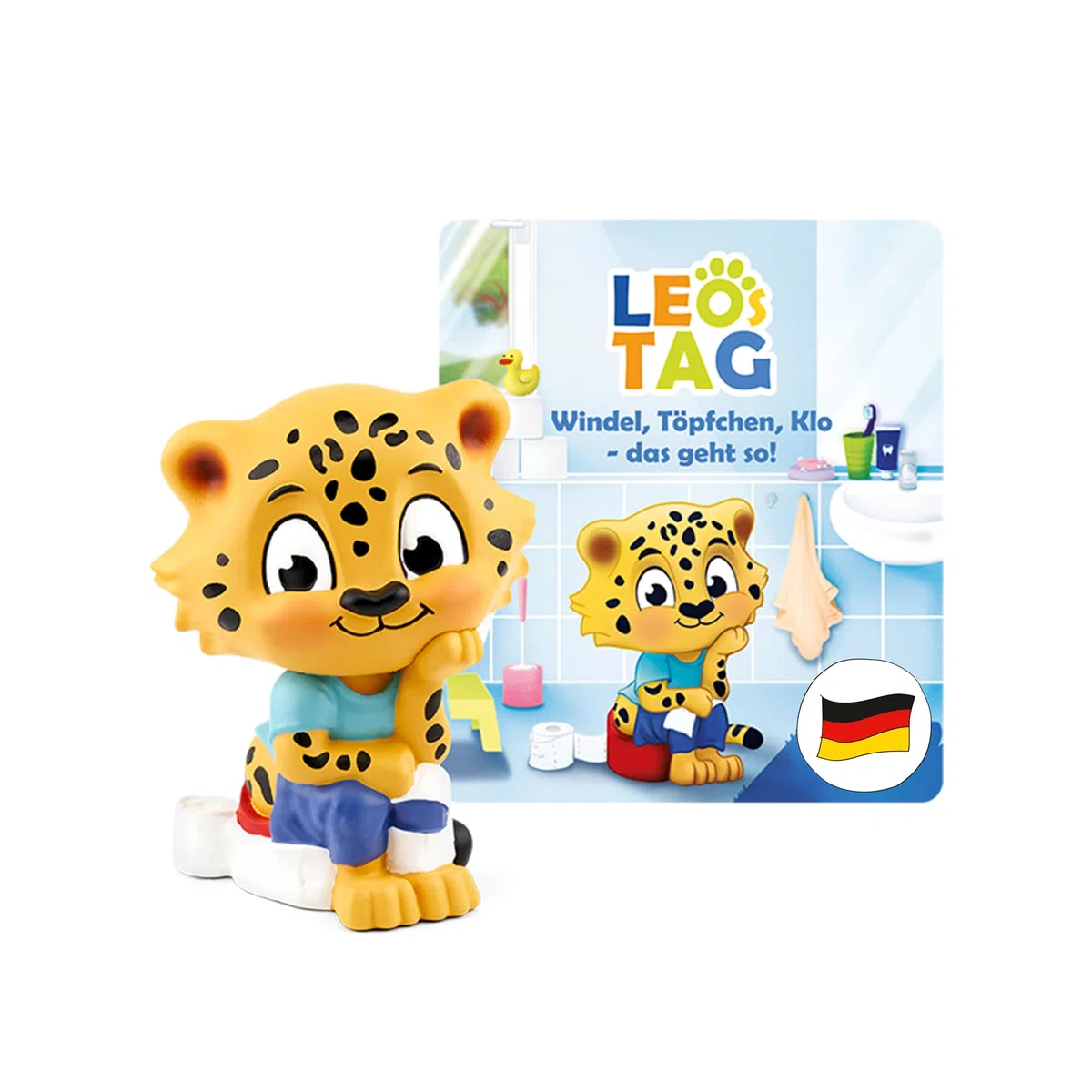 tonies Personaggi uditivi per Toniebox, Leos Tag – Pannolino, vasino, Toilette – Questo va così!, ascolto con Canzoni per Bambini dai 3 Anni in su, Tempo di Gioco Circa 50 Minuti