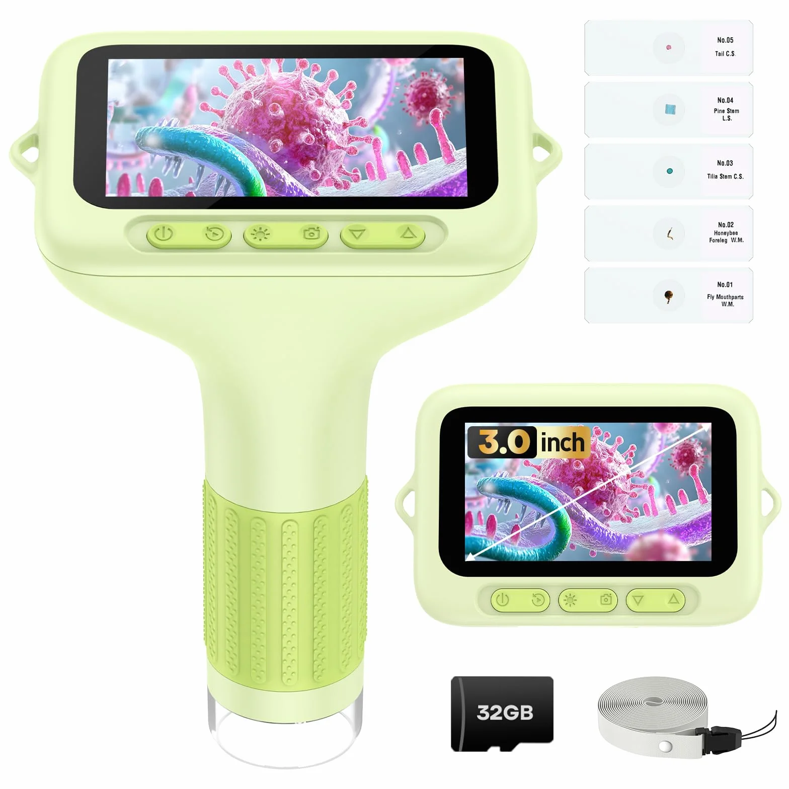 Microscopio Digital con Schermo da 3,0" per Bambini: Mini Microscopio Portatile Ricaricabile 1000X, Lente d'Ingrandimento 4K per Monete e Gioielli, Giocattolo Educativo STEM, Regalo di Natale per