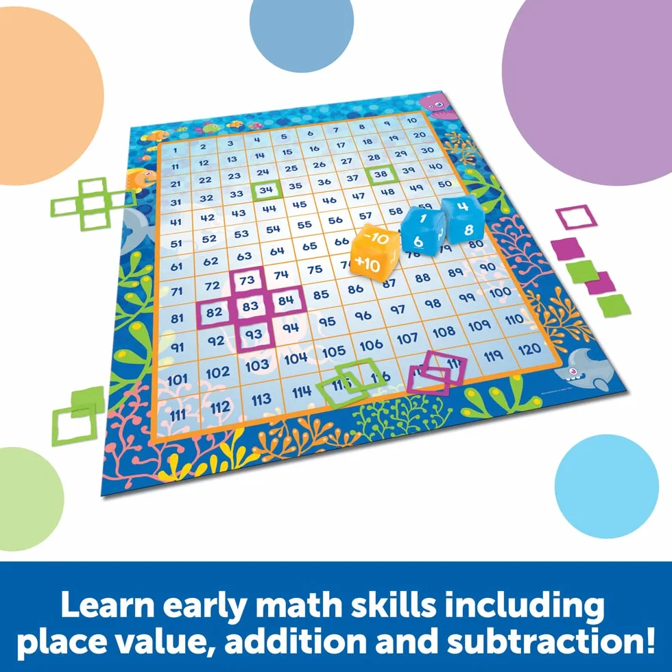 Learning Resources Make a Splash Tappeto Matematico da Pavimento 120 Numeri per Bambini 6+ Gioco Educativo STEM Addizioni Sottrazioni Regalo Natale Scuola