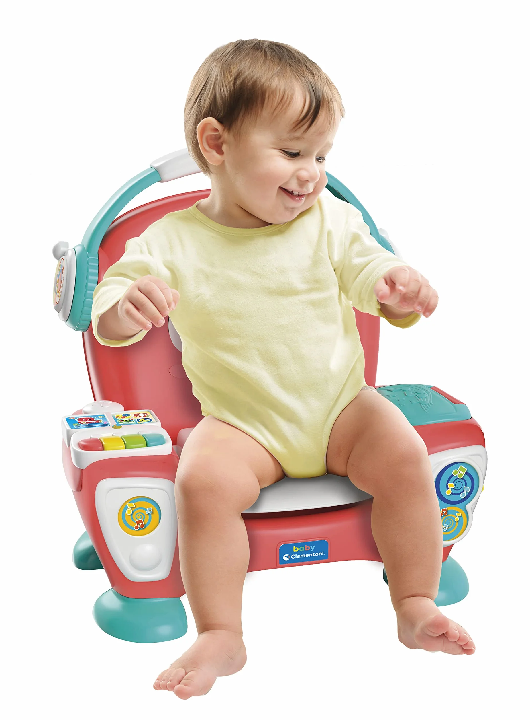 Baby Clementoni - Poltroncina Canta Suona e Balla, Poltrona Interattiva Parlante Bambini 12-36 Mesi, Gioco Educativo con Luci e Canzoni, Stimola Sviluppo Cognitivo e Motorio, Lingua Italiana, 17754