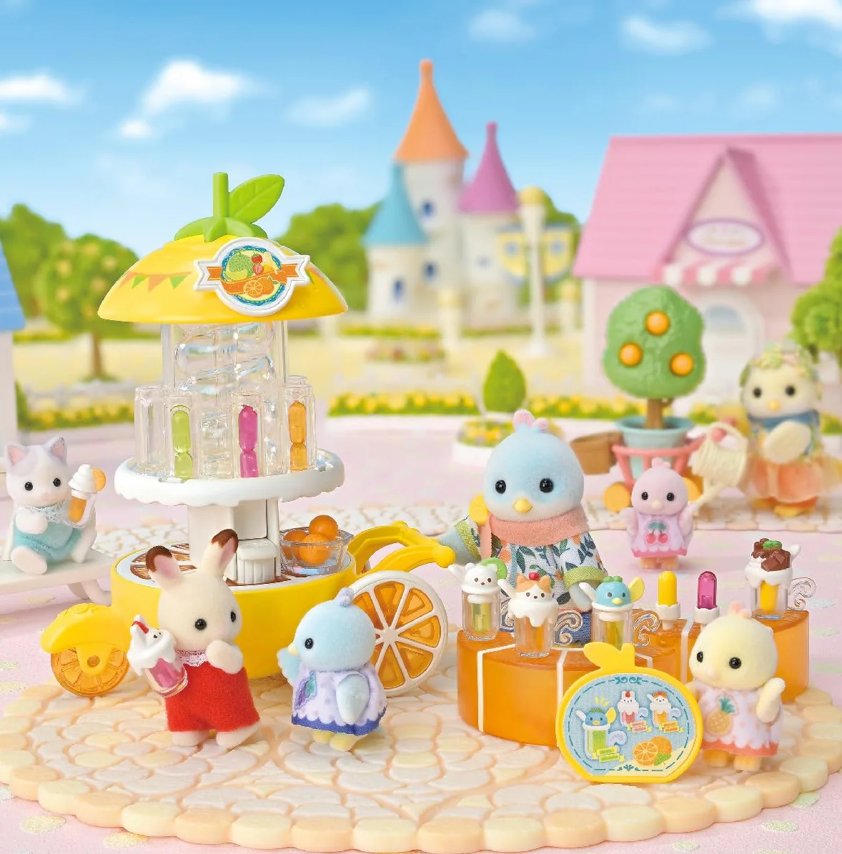 Sylvanian Families - 5861 Uccelli Agrumi– Chiosco di Succhi - Set Gioco Bambole