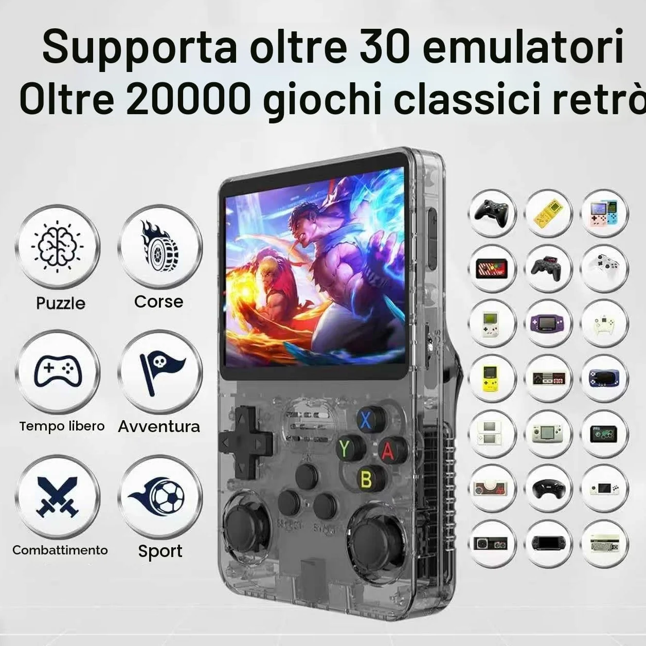 R36S Console di gioco portatile retrò 128 GB schermo HD IPS 3.5 pollici Linux emulatore