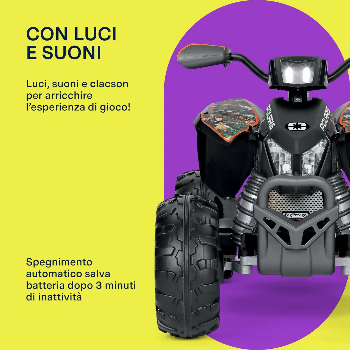 Polaris Outlaw 330W Camo Quad Elettrico per Bambini 12V
