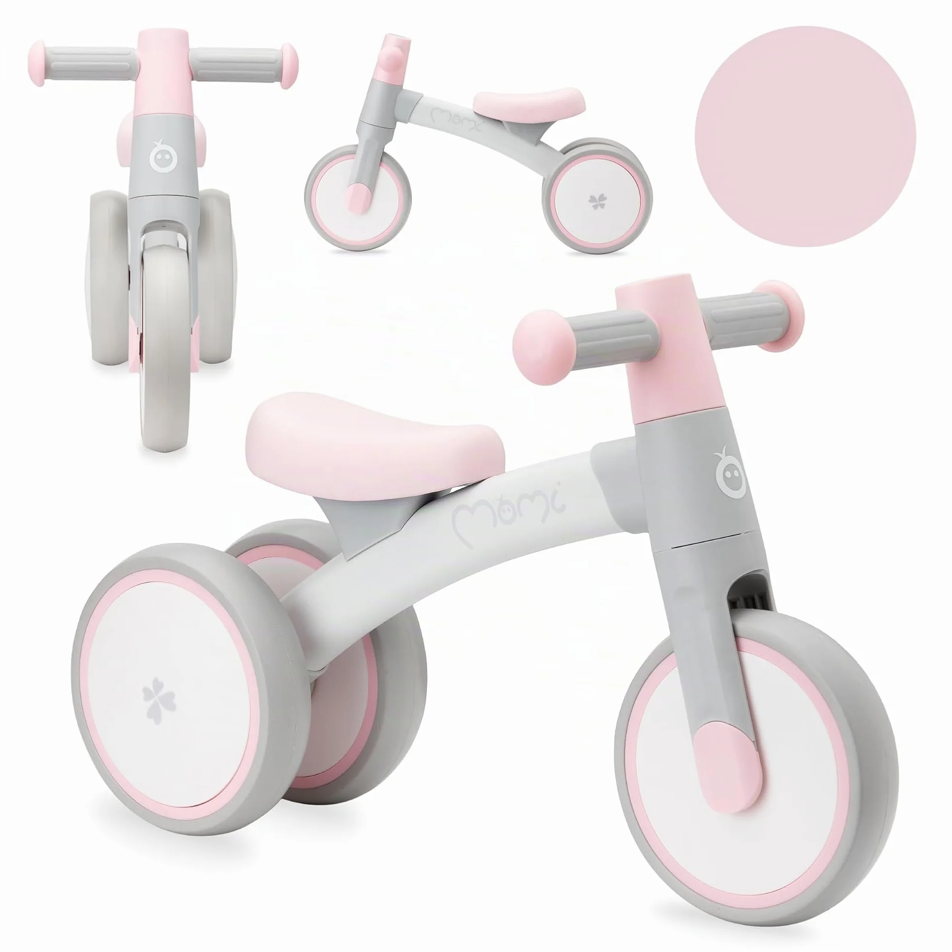 Triciclo senza pedali per bambini MoMi TEDI per bambine e bambini (peso massimo 25 kg), mini bicicletta senza pedali con ruote in plastica resistenti alla foratura, telaio in metallo leggero - 1,2 kg