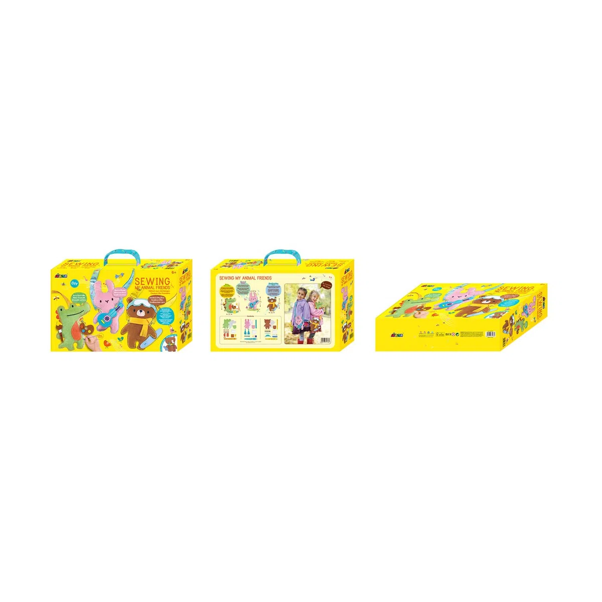 Avenir DYI 6301576 - Set da cucito con animali a tracolla, set da 3 pezzi, per bambini, dai 6 anni in su