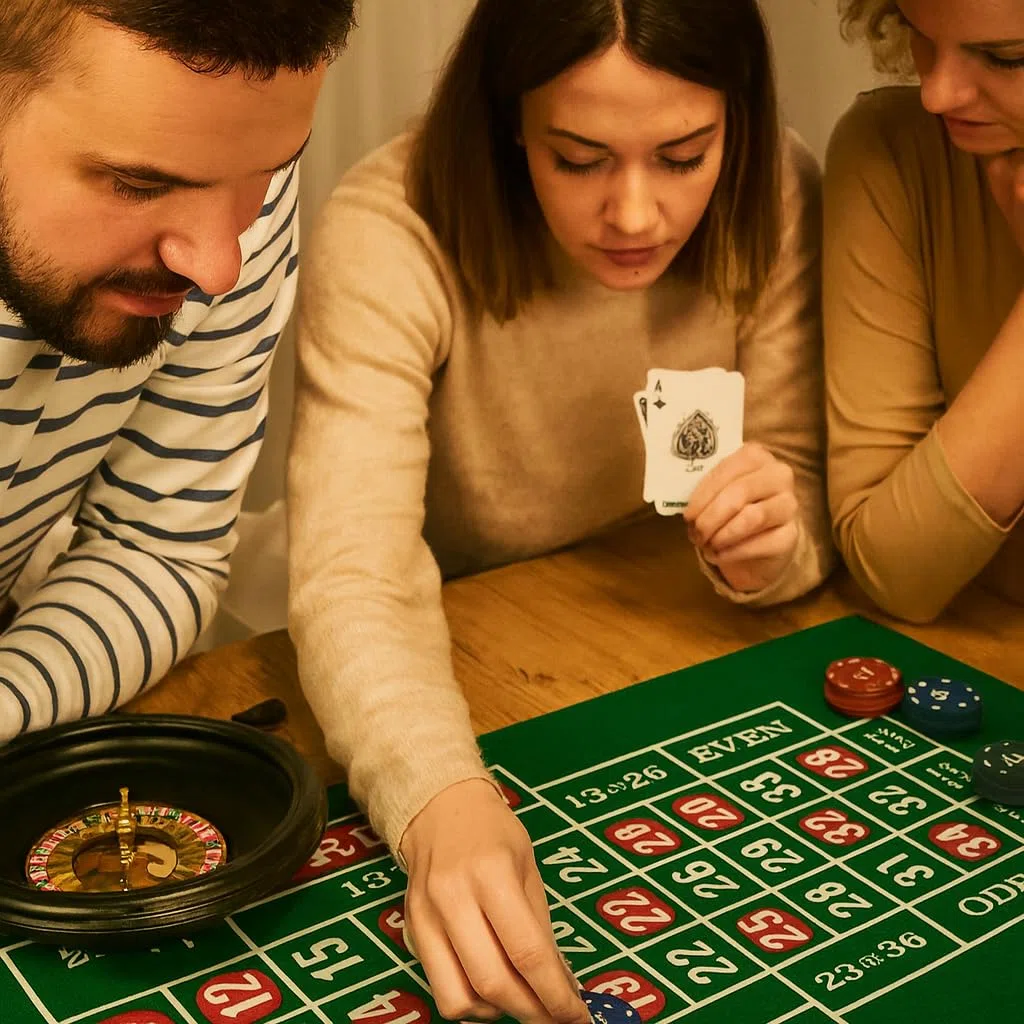 PALUPLUS Set da Casinò Completo con Roulette da 30 cm, Panno Verde da 80x30,5 cm, 1 Mazzo di 54 Carte, 60 Fiches e Rastrello, kit da tavola per serate in famiglia e feste -9303C -1,37