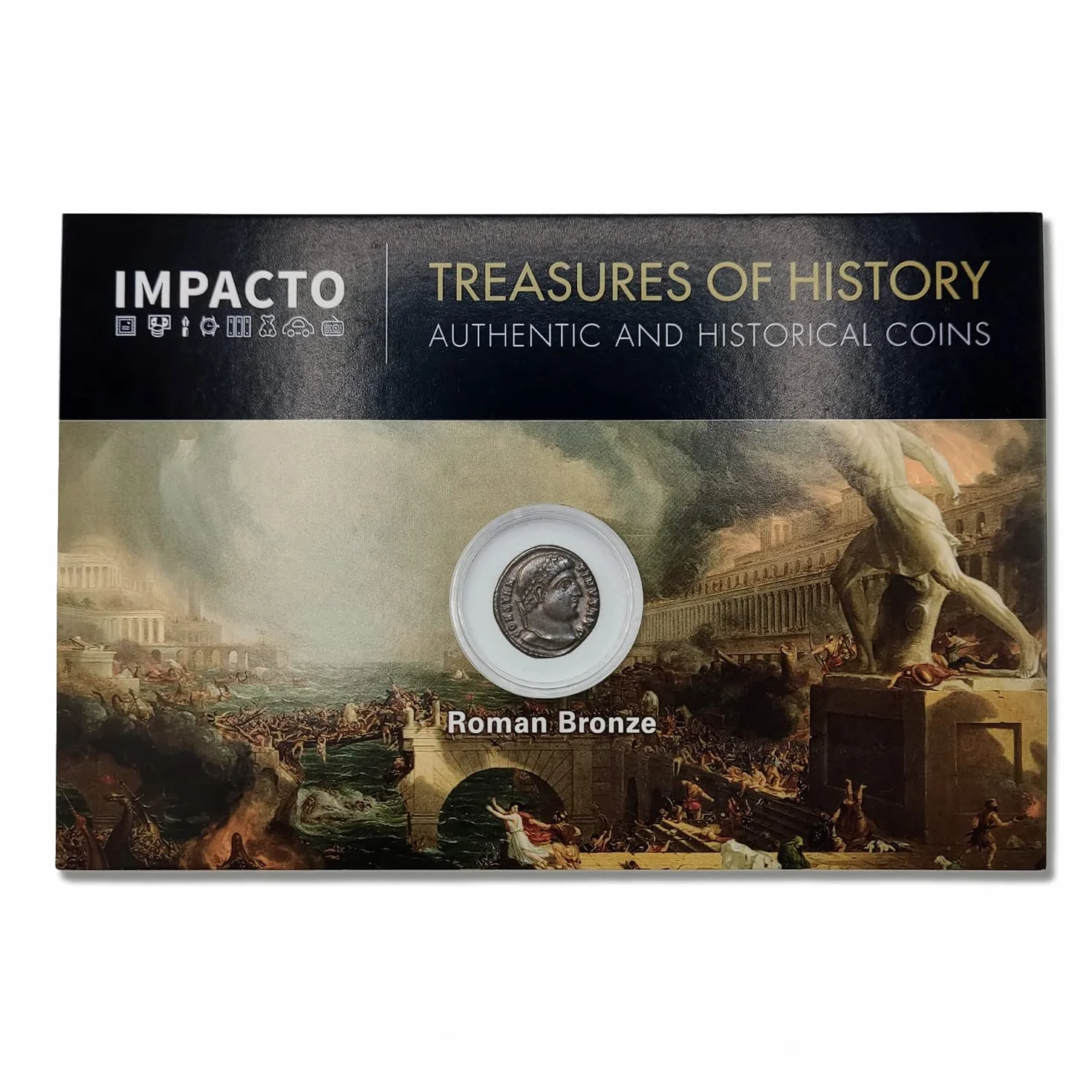 IMPACTO COLECCIONABLES | Autentica Moneta Antica dell’Impero Romano | Moneta Originale di Costantino I il Grande, il Primo Imperatore Cristiano | Include Certificato di Autenticità