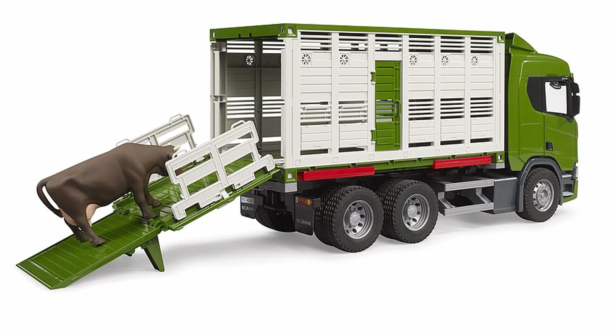 Bruder 03548 Scania Super 560R Camion per il Bestiame con 1 Bestiame, Giocattoli 4+ Anni